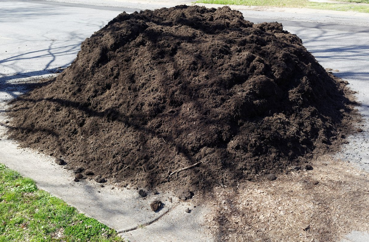 pile of freshly delivered topsoil