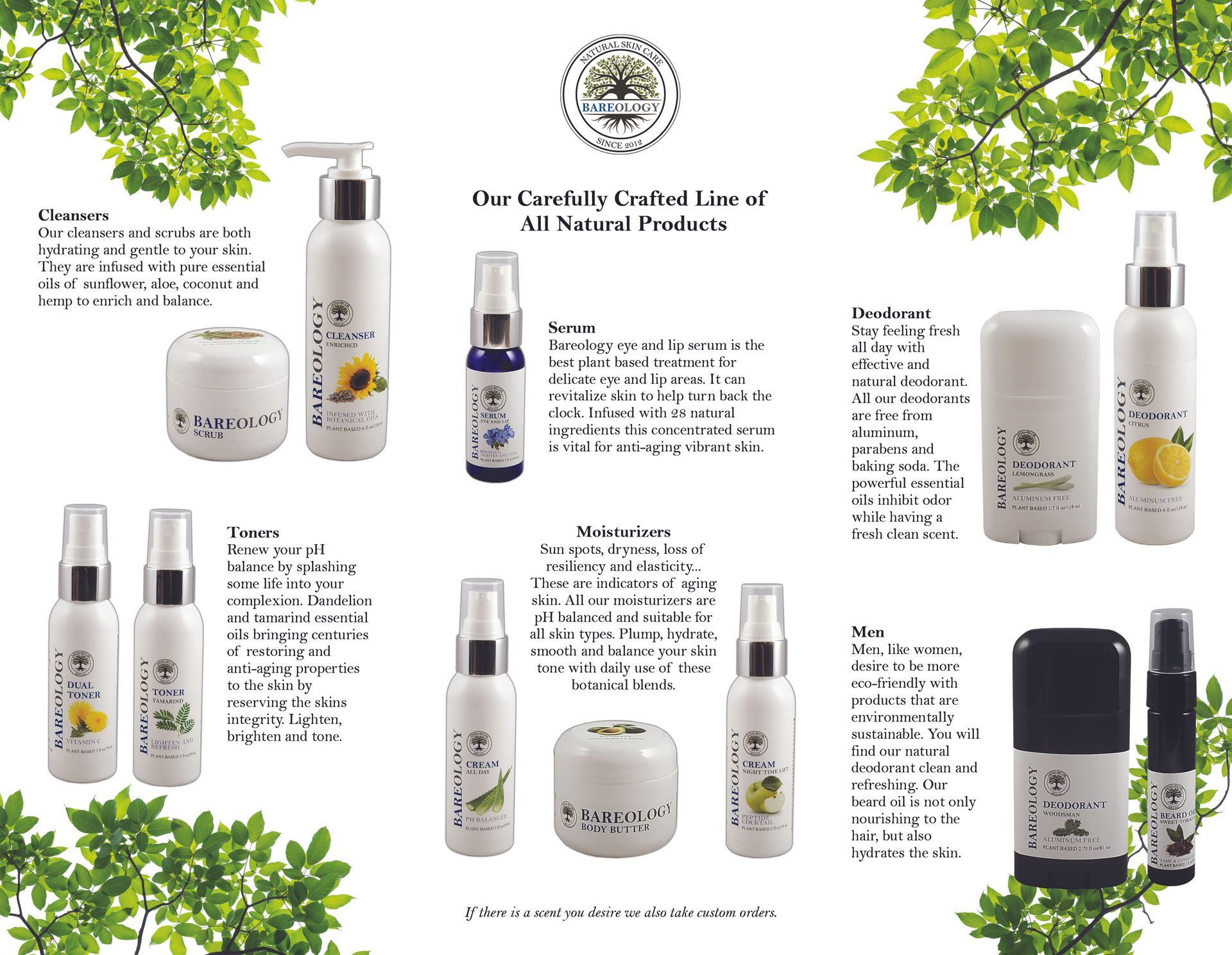 A brochure for a company called all natural products