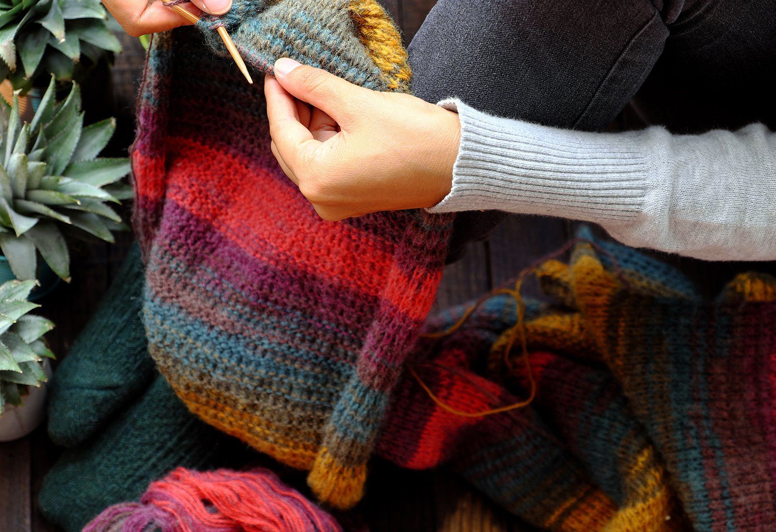 gomitoli di lana con pallino