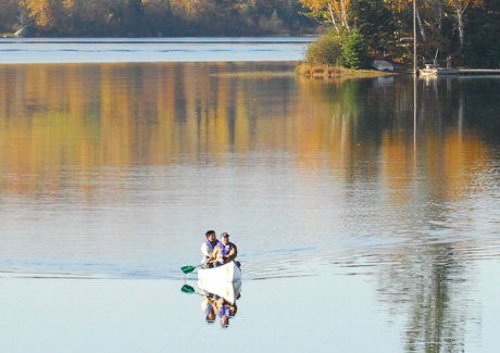 Canoeing on the lake