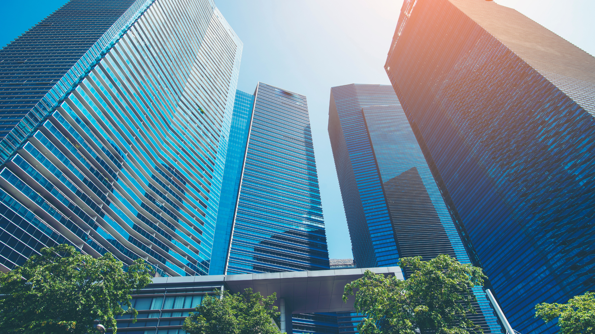 image of commercial buildings under the heat of the sun