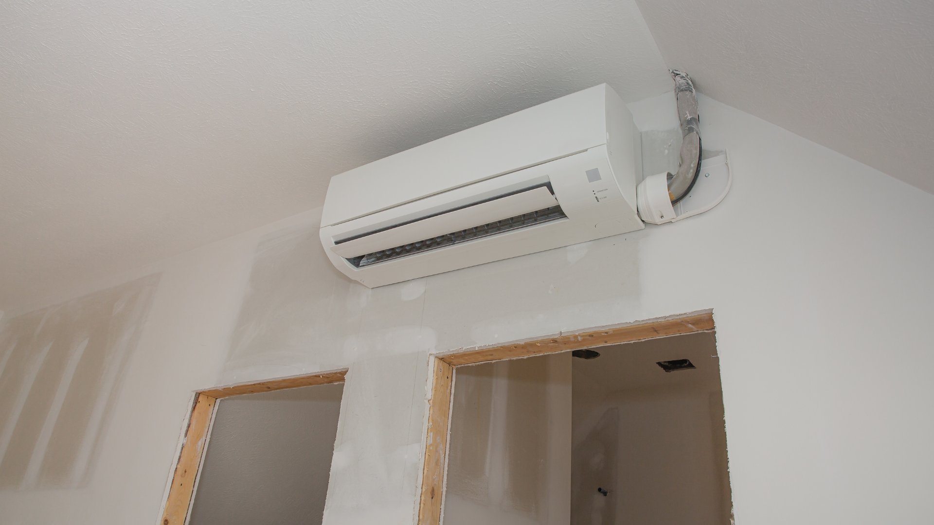 ductless mini air conditioner on the wall