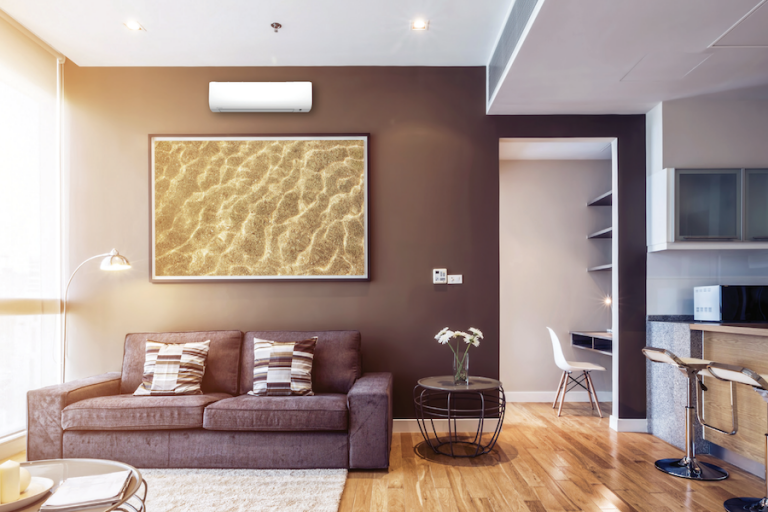 Picture of a living room with a ductless system