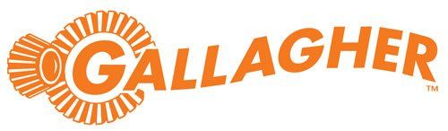 The logo for gallagher is orange on a white background