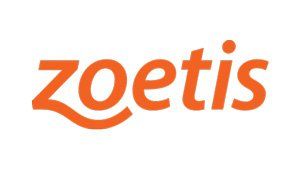 An orange zoetis logo on a white background