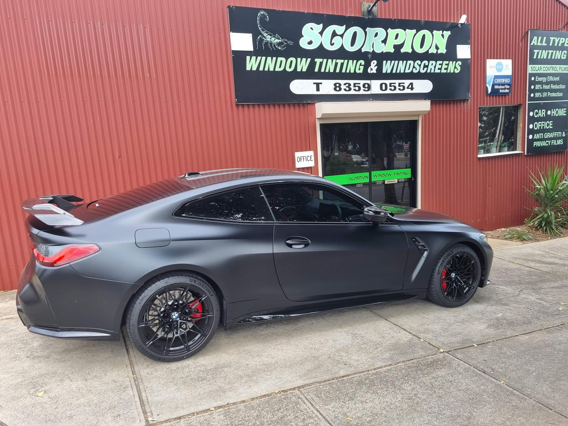 Black Car with Window Tint — Enfield, SA — Scorpion Window Tinting
