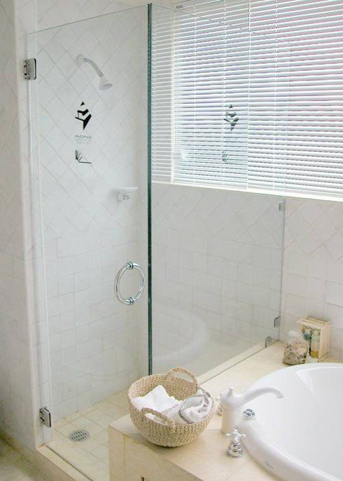 Small Shower Area and White Sink — Los Angeles, CA — A & S Glass