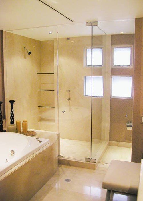 Shower Enclosure and White Tub — Los Angeles, CA — A & S Glass
