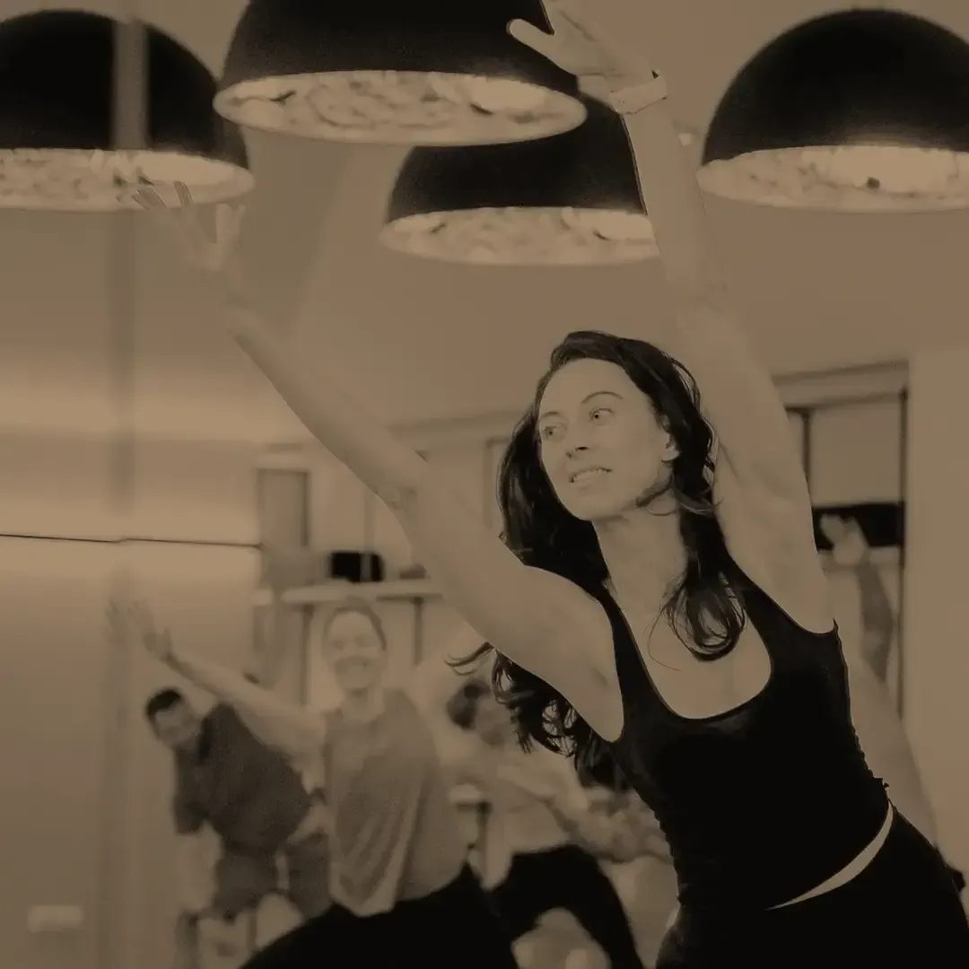 Teacher Julie Rasmussen in a Yoga Class