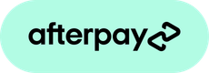 The afterpay logo is on a green background.