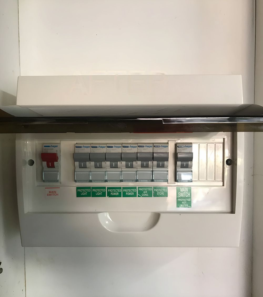 A Close Up Of A Electrical Box On A Wall — Chris Hickling Electrical In Port Macquarie, NSW