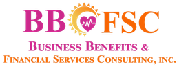 BBFSC Business Benefits & Financial Services Consulting logo in pink and orange with heart icon