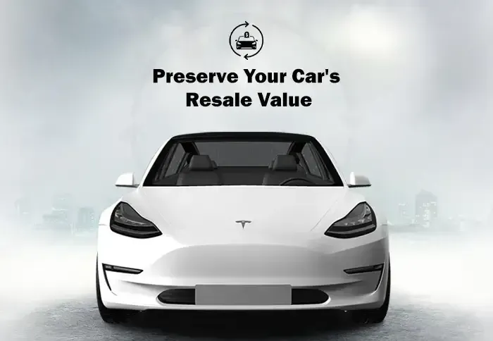 White Tesla car with