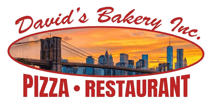 A logo for David’s Bakery Inc., featuring a sunset view of the Brooklyn Bridge