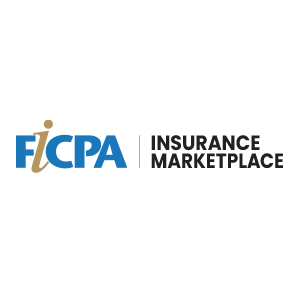 FICPA Insurance Marketplace logo in blue and gold.