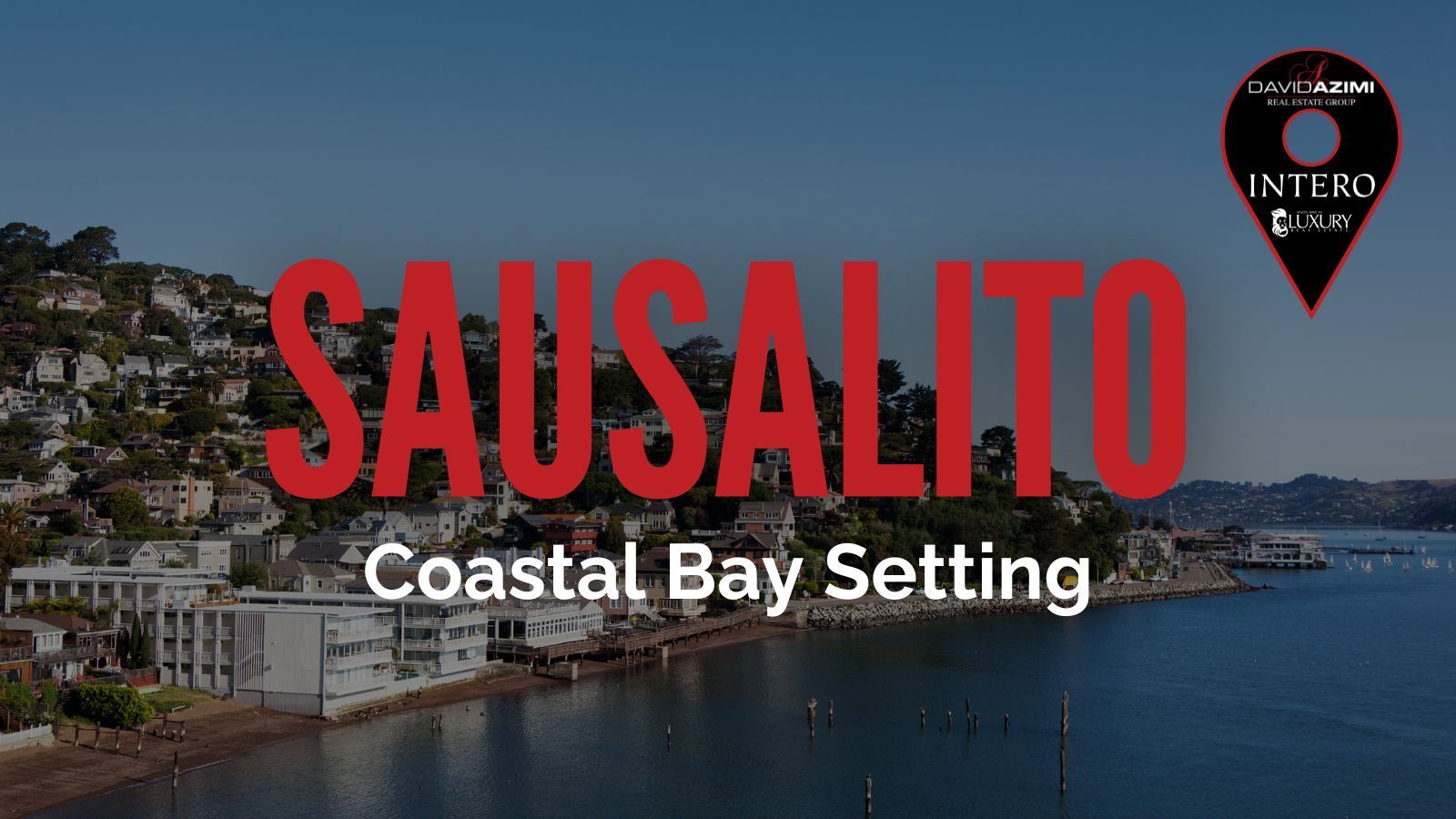 Sausalito California hillside homes along the coastal bay with marina views