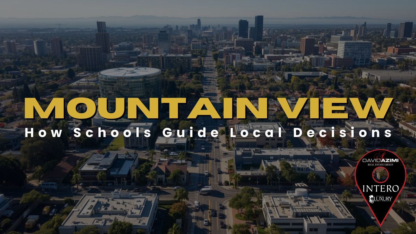 Downtown Mountain View California showing city streets, neighborhoods, and commercial areas.