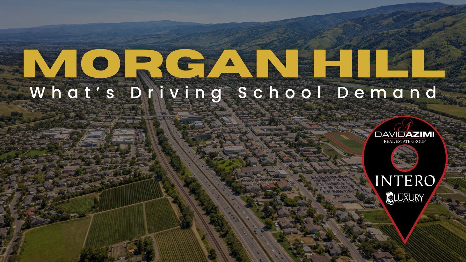 Morgan Hill California showing neighborhoods, nearby streets, and public schools across the area.