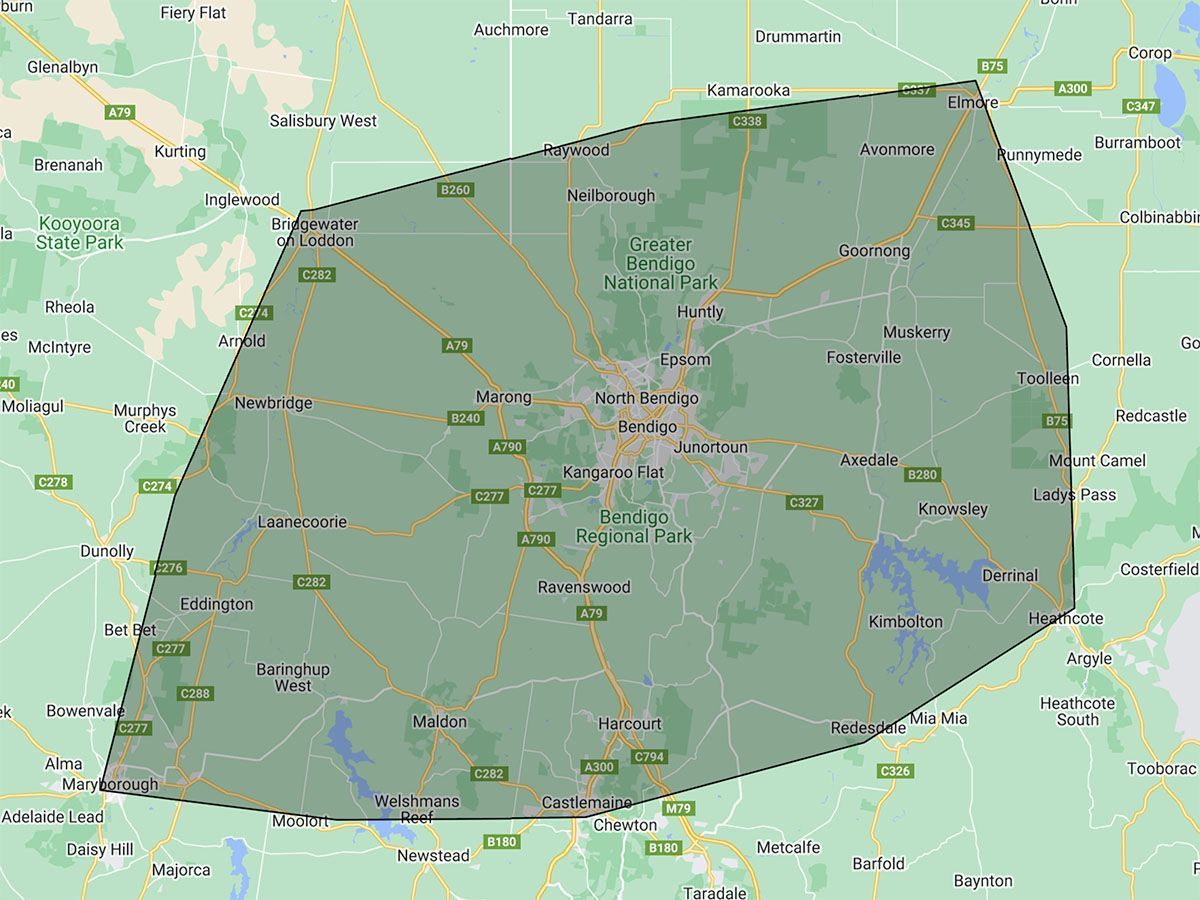 Advanced Floor Care Service Area - Servicing Bendigo, Castlemaine, Maryborough, Heathcote and surrounding areas.