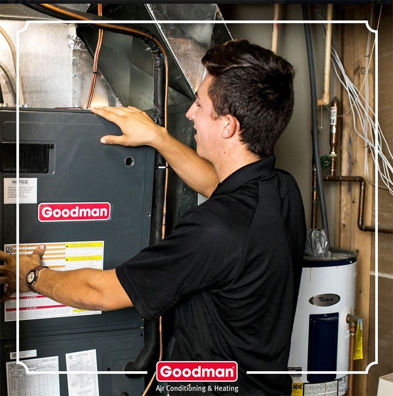 Goodman HVAC replacement technician