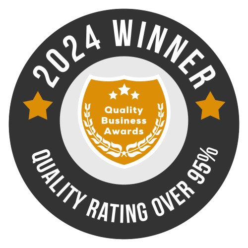 The logo for the 2024 winner of the quality business awards