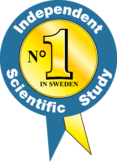 A badge that says independent scientific study in sweden