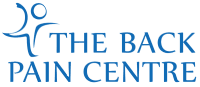 A blue logo for the back pain centre