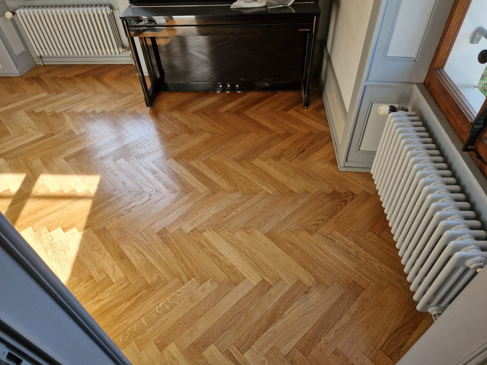 Pose de parquet forme V