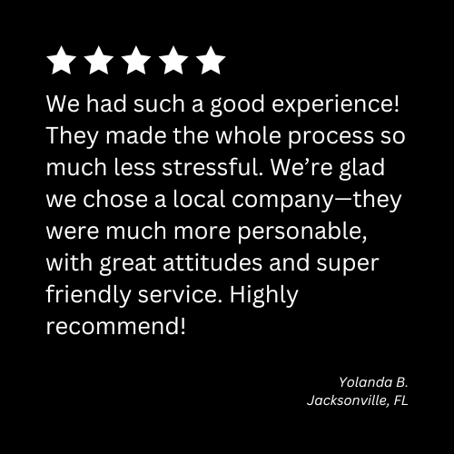 A client testimonial for A1A Moving & Transport in Jacksonville, FL