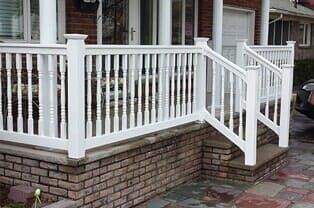 White Fence with Steps — Fence & Gate Specialist in Staten Island, NY