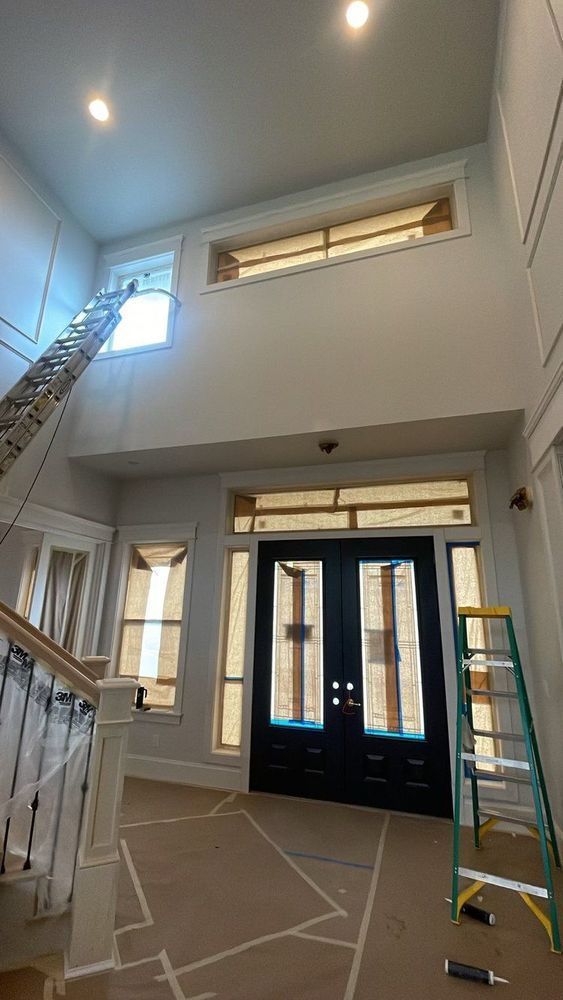 There is a ladder in the middle of the room.