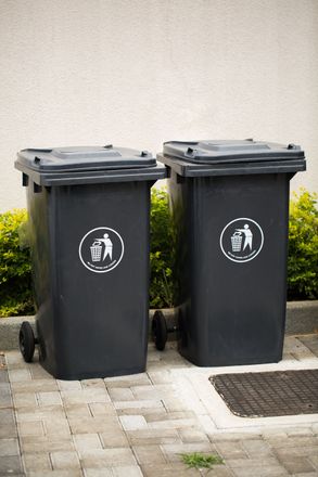 black residential dumpsters for municipal waste