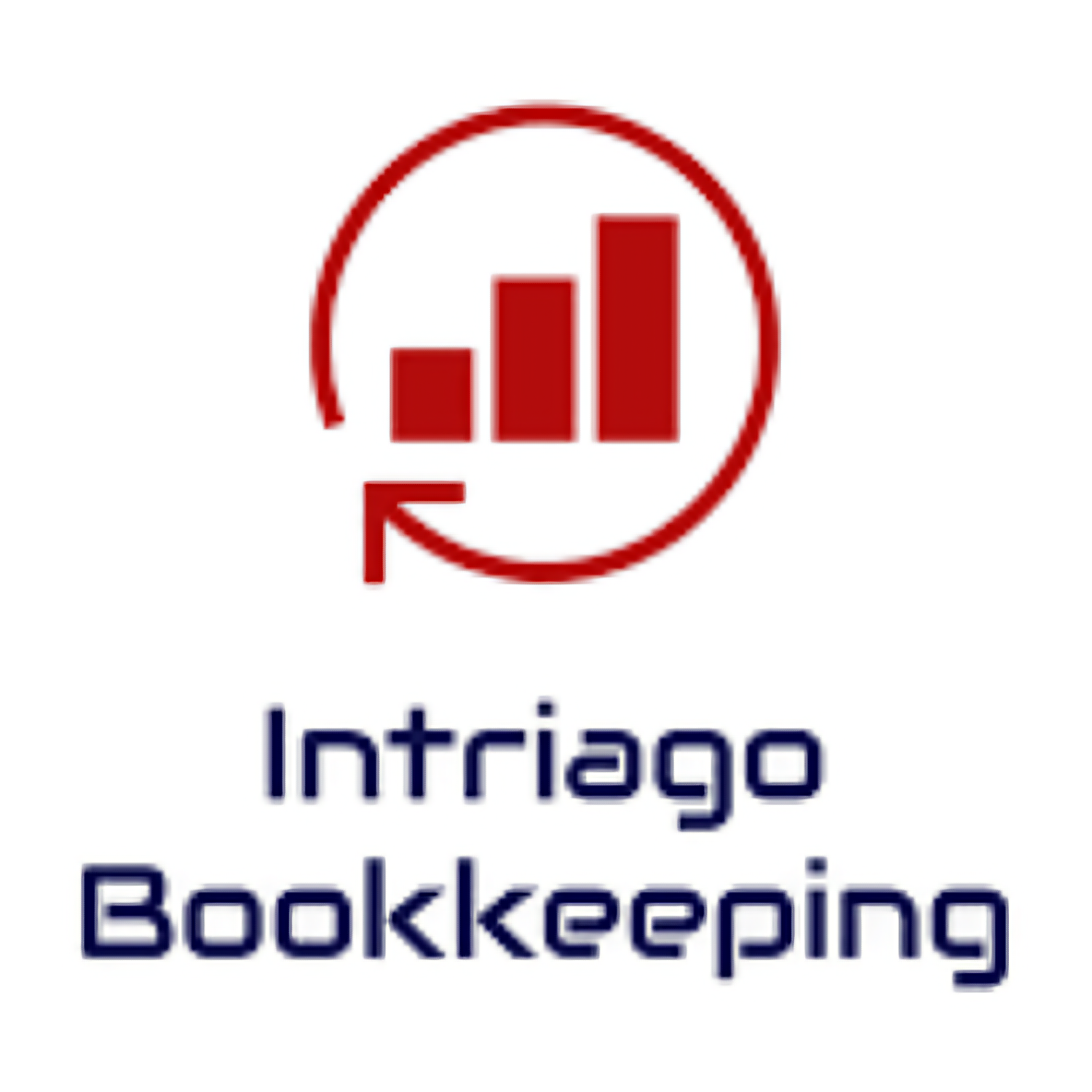 A logo for intrago bookkeeping with a graph on it