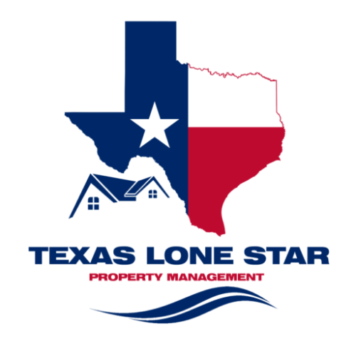 A logo for texas lone star property management