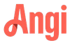 The word angi is written in red letters on a white background.