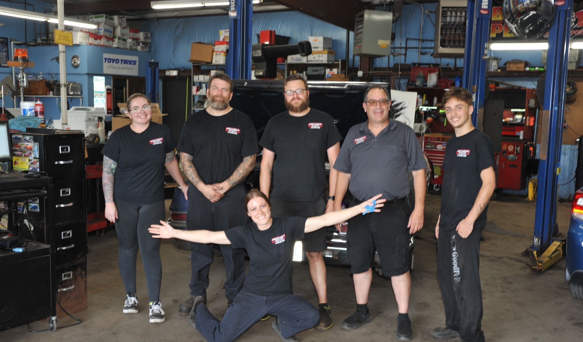 The staff at our auto repair shop