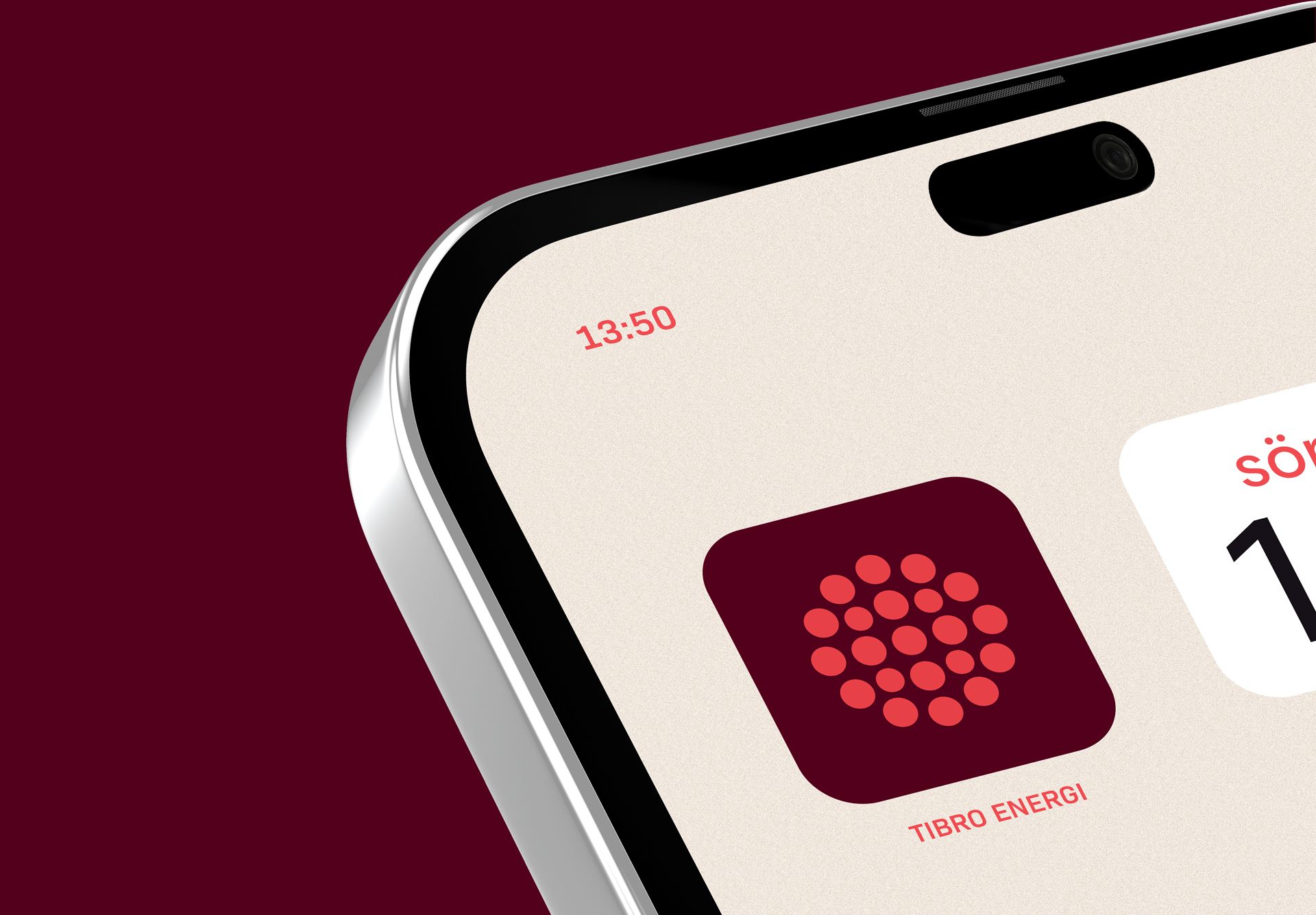 N&auml;rbild p&aring; app-ikon p&aring; mobiltelefon till Tibro Energi.