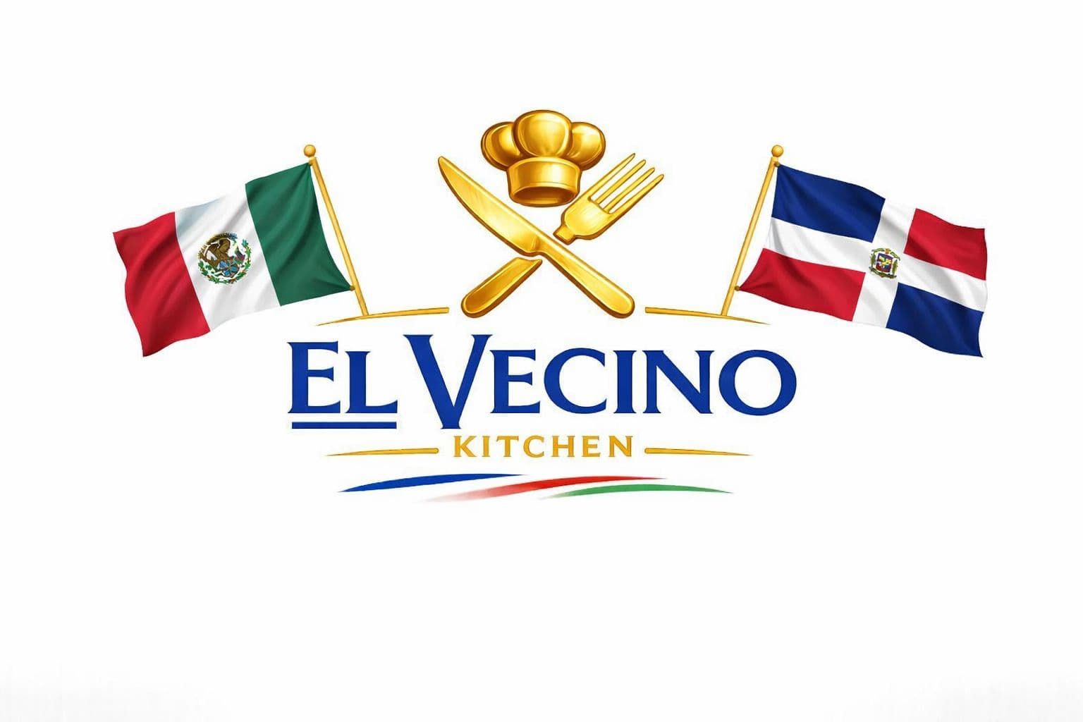 Logo for El Vecino Kitchen featuring crossed knife