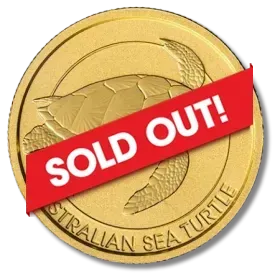 A gold coin with a sea turtle on it is sold out