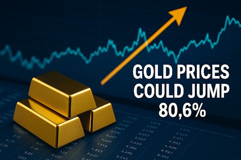 A graph shows that gold prices could jump 80.6%