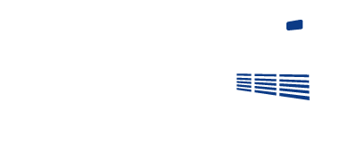 Blue rectangular shapes arranged like shutters on a white background.