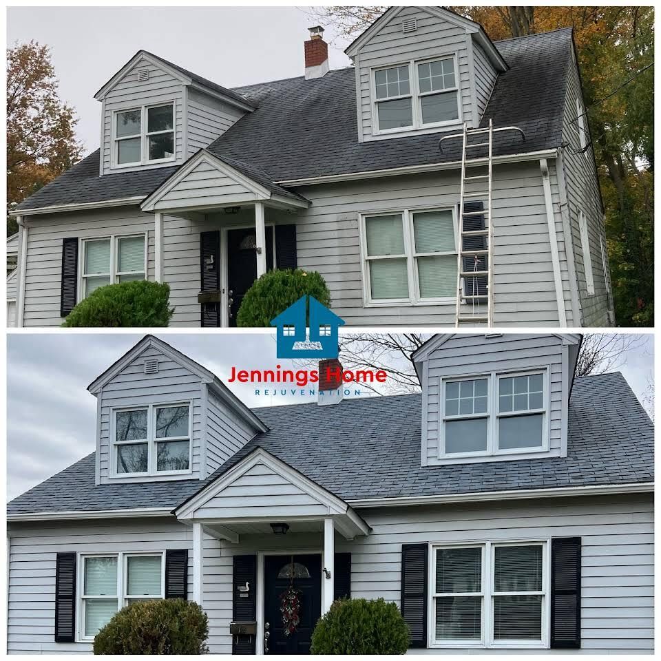 Before And After Picture Of The Roof Of A House — Wilmington, DE — Jennings Home Rejuvenation