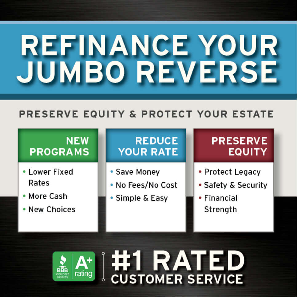 Jumbo reverse mortgage refinancing Capistrano Beach