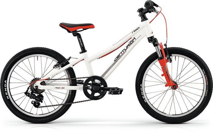 ein weißes und rotes Fahrrad mit der Aufschrift