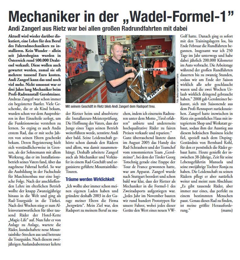 ein Zeitungsartikel mit dem Titel 