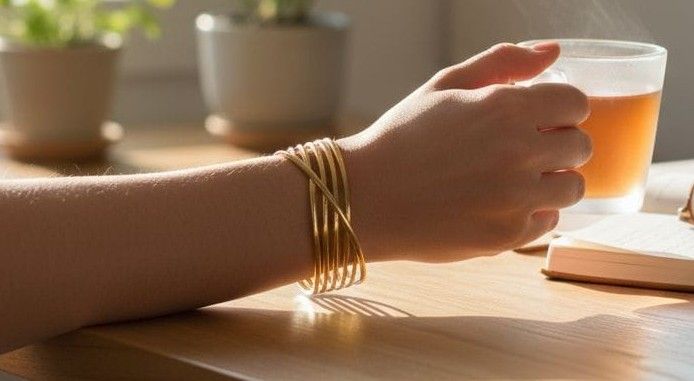 Esclava Acero Dorado NE261