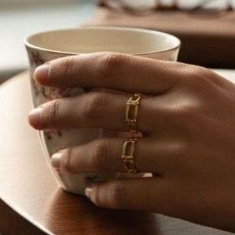 Anillo Acero Dorado OAN10