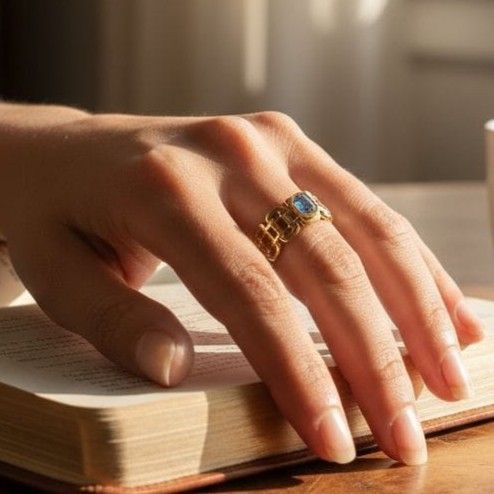 Anillo Acero Dorado OAN100