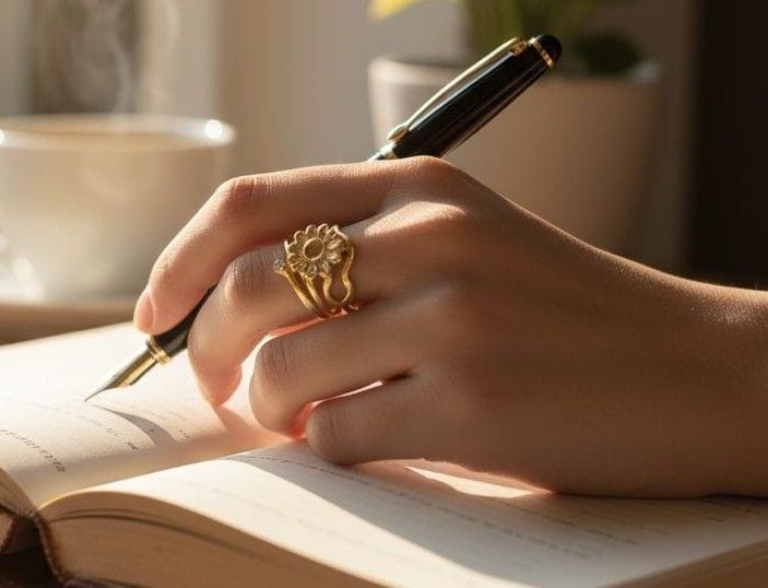 Anillo Acero Dorado OAN110