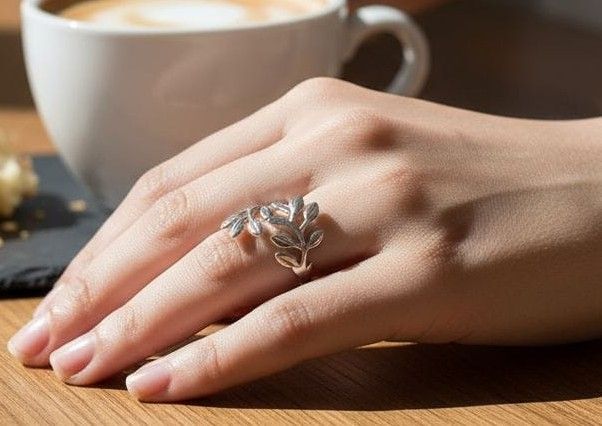 Anillo Acero Hoja OAN21